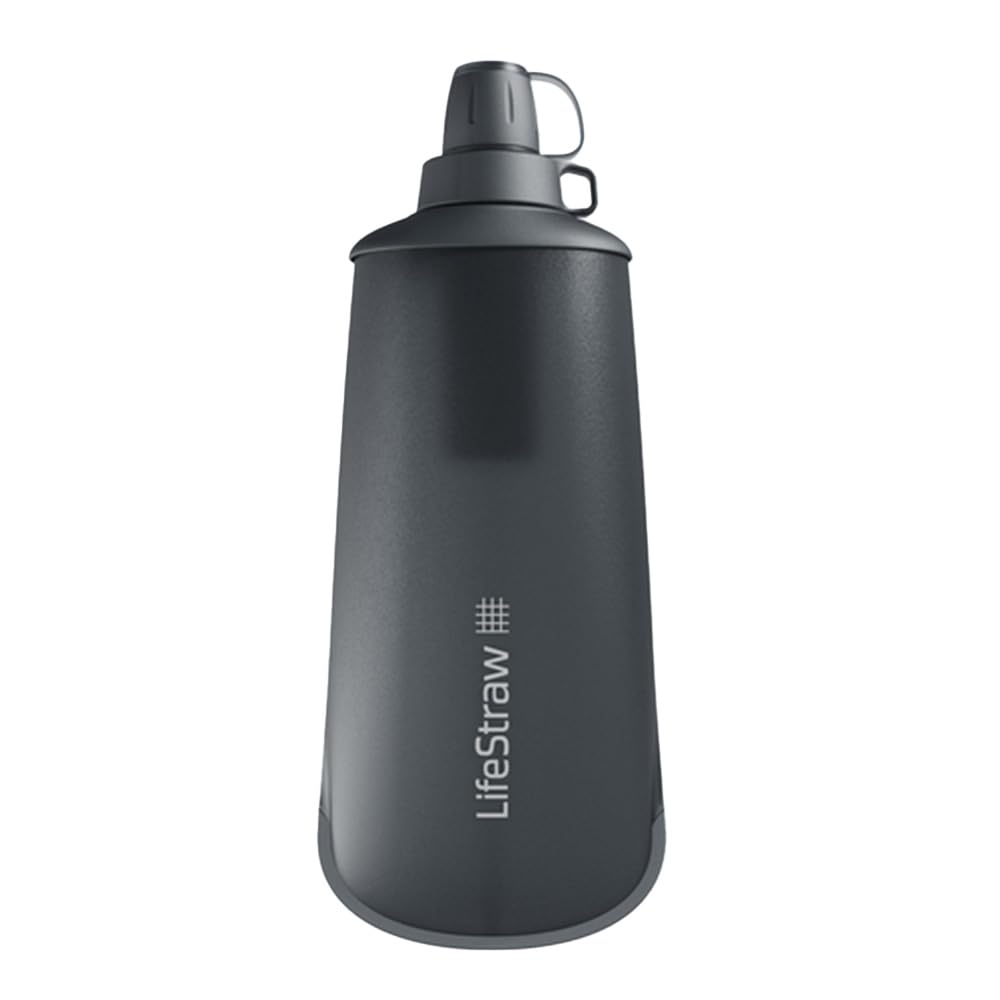 LifeStraw Sports Water Bottles - 650 ml, Collapsible, Gray