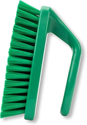 SPARTA Scrub Brush with Iron Shaped Handle and Stiff Bristles, Heavy Duty Scrubber Brush for Kitchen, Bathroom, Shower, Tile, Sink, Carpet and Bakepans, Polypropylene, 6 Inches, Green, (Pack of 6)