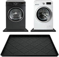 32" x 30" Foldable Washing Machine Drain Pan Silicone Mat,Black