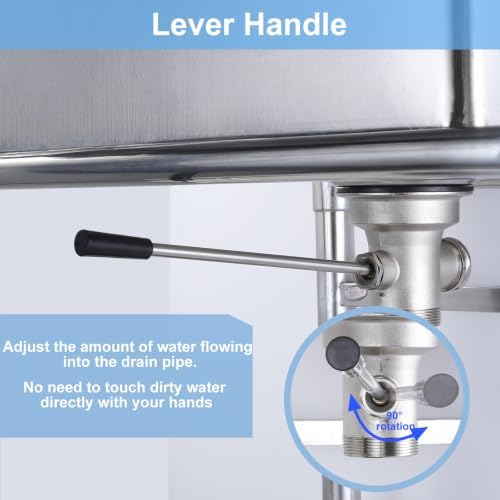 3-1/2 Inch Commercial Sink Drain with Lever Handle Waste Drain Valve
