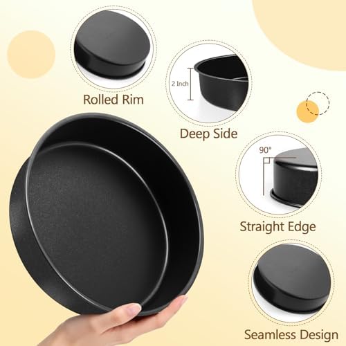 P&P CHEF 9 Inch Cake Pan Set of 4, 4 Pcs Nonstick Round Cake Baking Pans