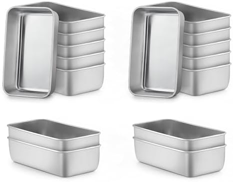 LIANYU Stainless Steel 6.3 x 3.5 In Mini Loaf Pan for Baking Bread, 24 PCS