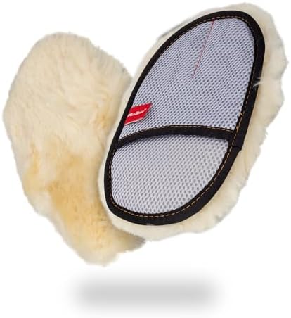 Maxshine Universal Premium Sheepskin Wool Wash Mitt - Ultra-Soft Real Lambswool Car Wash Glove, Scratch-Free Cleaning Pad for Auto Detailing, Paint Protection, Safe Washing for Cars, Trucks & SUVs