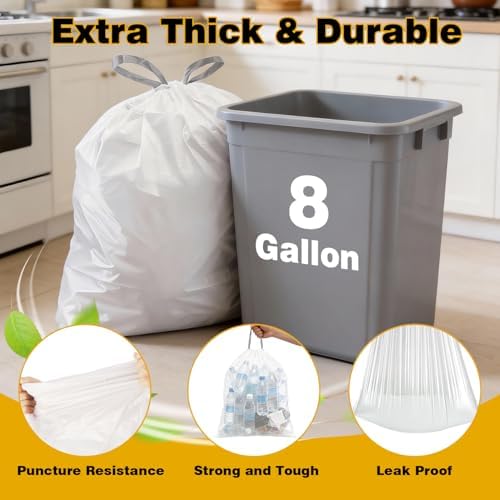 8 Gallon Trash Bags with Drawstring