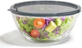 5 Quart Deep Big Glass Bowl with Lid,10 Inch Large Glass Mixing Bowl