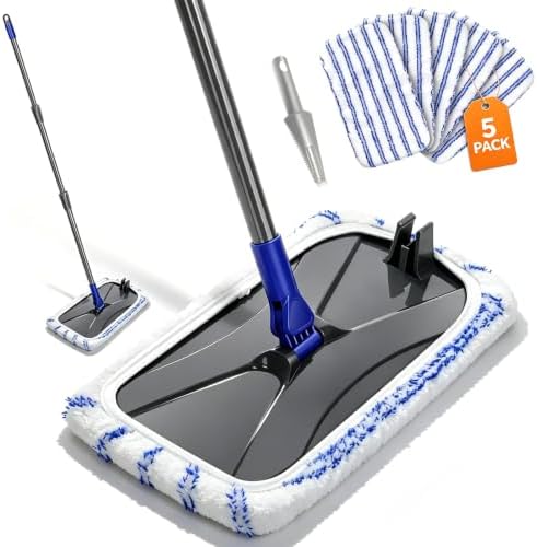 Microfiber Mops for Floor Cleaning,Hardwood Floor Mop with 5 Reusable Pads