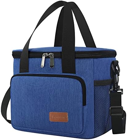Femuar Lunch Bags for Women/Men, Insulated Lunch Bag for Work Office Picnic - Lunch Cooler Bag Leakproof Lunch Box with Adjustable Shoulder Strap - Blue