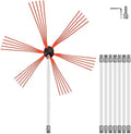 VEVOR Chimney Sweep Kit 26FT - Drill-Powered Brush with 8 Nylon Rods, Flexible Cleaning Tool for Fireplace & Flue