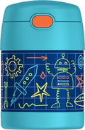 THERMOS FUNTAINER Kids Food Jar with Spoon, 10oz, Robot Doodles