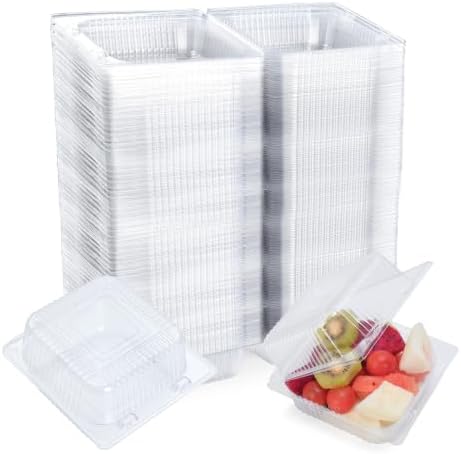 Evnlo 200 Count Heavy Duty Clear Clamshell Food Containers Hinged with Lids