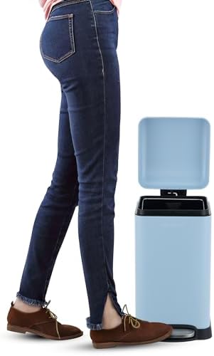 happimess Betty Retro Mini 3.2 Gal Step Trash Can, Tide Pool Blue