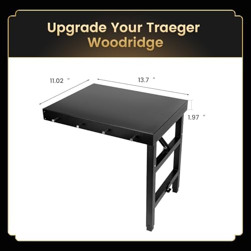 QuliMetal Foldable Side Shelf for Traeger Woodridge,Woodridge Pro/Elite