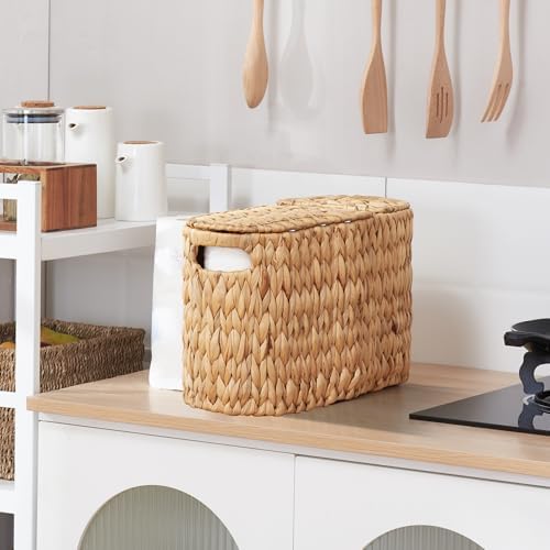 Toilet Paper Basket with Lid for 6 Rolls
