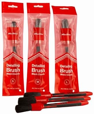 Maxshine Universal Red & Black Combo Detailing Brush – Versatile Brush for Interior & Exterior Cleaning – Ideal for Wheels, Vents, Badges & More