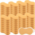 Vesici 60 Pack Car Wash Sponges Large Sponges Bulk Big All-Purpose Scrubber Thick Foam Car Cleaning Supplies for Washing Boat Kitchen Household with Single Vacuum Compressed Packing (Earthy Yellow)