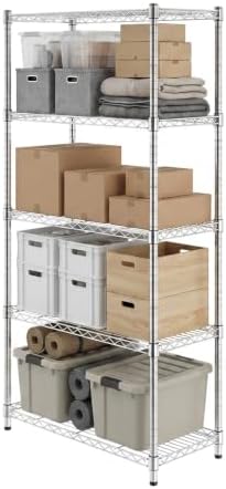 SafeRacks NSF 5-Tier Heavy Duty Steel Wire Shelves (14"x30"x60")
