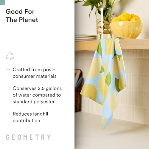 GEOMETRY Spring Kitchen Towels - Quick Dry Microfiber Cloth Spring & Summer Dish Towels for Kitchen Drying - Premium Quick Dry Towel - Banana Bliss, 18" x 30" - 2-Pack