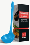 DI ORO Silicone Ladle - Soup & Serving, 600F Heat Resistant, Blue