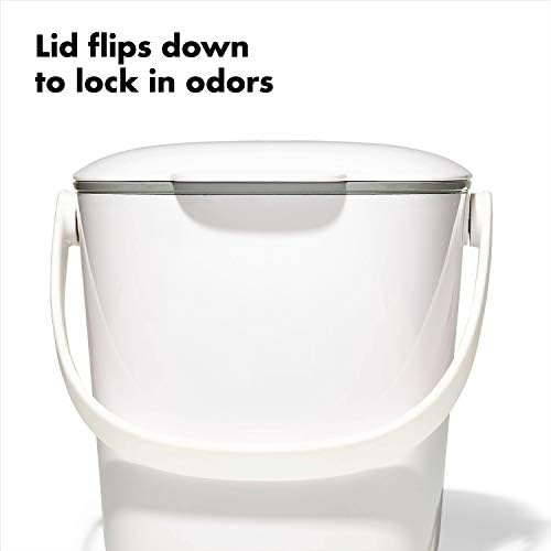OXO Good Grips Easy-Clean Compost Bin, White, 0.75 Gal