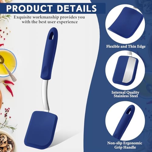 Small Silicone Spatula Mini Silicone Cookie Spatula, Blue