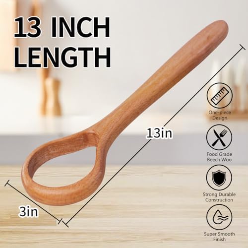 Danish Dough Whisk Set of 2 – 13-Inch Bread Making Tools with Wooden Handle – Baking Whisks for Sourdough, Dough, Pizza and More Cooking Supplies