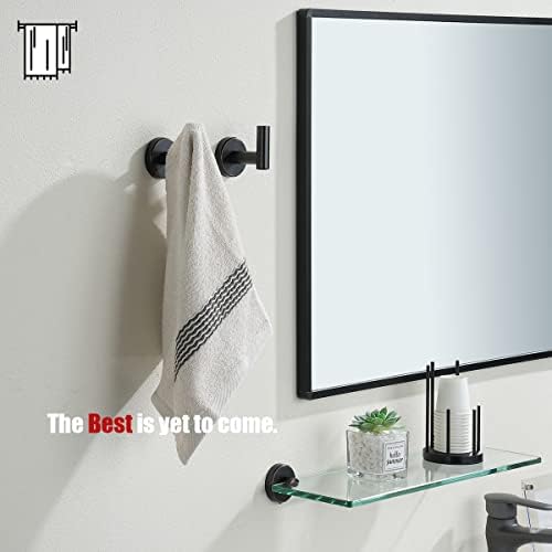 JQK Bathroom Towel Hook Oil Rubbed Bronze, 304 Stainless Steel 0.8mm Coat Robe Clothes Hook for Bathroom Kitchen Garage Wall Mounted (Pack of 2), TH100-ORB-P2