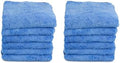Maxshine 12 Pack Microfiber Towel - Zero Crazy Edgeless (380GSM), Blue with Black Border, 16”x24” - Professional Rinse-Free, Scratch-Free Drying Towels for Cars - Car Detailing