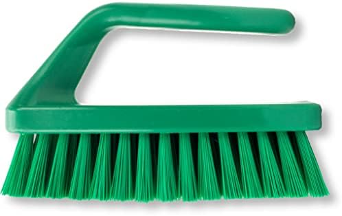 SPARTA Scrub Brush with Iron Shaped Handle and Stiff Bristles, Heavy Duty Scrubber Brush for Kitchen, Bathroom, Shower, Tile, Sink, Carpet and Bakepans, Polypropylene, 6 Inches, Green, (Pack of 6)