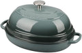 EDGING CASTING Enameled Oval Cast Iron Dutch Oven Pot with Lid, Bread Dutch Oven for Sourdough Bread Baking, Dutch Oven Bread, Bread Oven, 6QT, Slateblue
