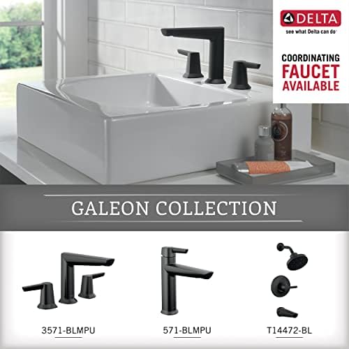 DELTA FAUCET Rubber Limited 772500-BL Galeon Wall Mount Pivot Arm Toilet Paper Holder Bath Hardware Accessory in Matte Black