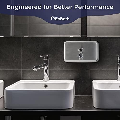 Horizontal Commercial Soap Dispenser Wall Mount, 304 Stainless Steel & Solid Brass Pump Core, Hand Soap Dispenser with Corrosion-Proof Lining for Bathrooms & Kitchens, 37oz/1100ml ADA Compliant