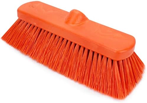 SPARTA 41278EC24 Flo-Thru Plastic Wall Scrub Brush, Equipment Brush with Soft Nylex Bristles for Industrial Kitchens, Hospitals, Commercial Cleaning, 4 Inches, Orange, (Pack of 12)