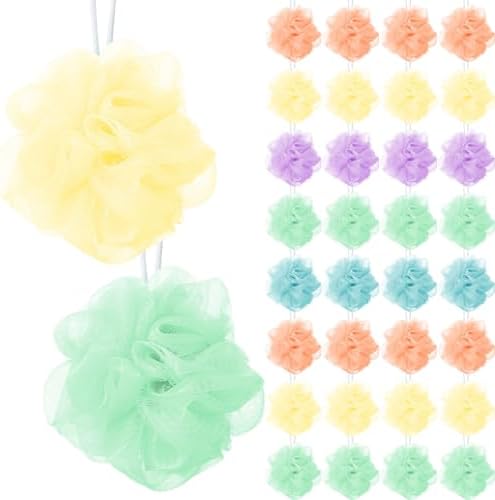 100 Pcs Loofahs Bulk Bath Sponge Shower for Body, Brightcolor