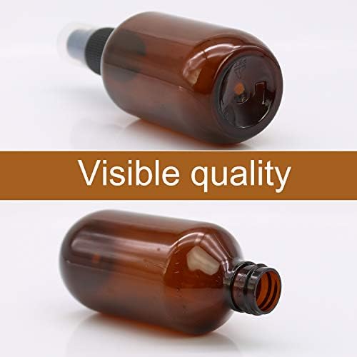 SYNTECSO 2oz Amber Plastic Spray Bottles, Fine Mist Water Bottle, 96 Pack