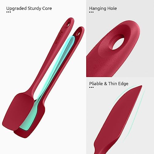 U-Taste Silicone Spatula Set with 600 Degrees Fahrenheit Heat Resistant (Red)