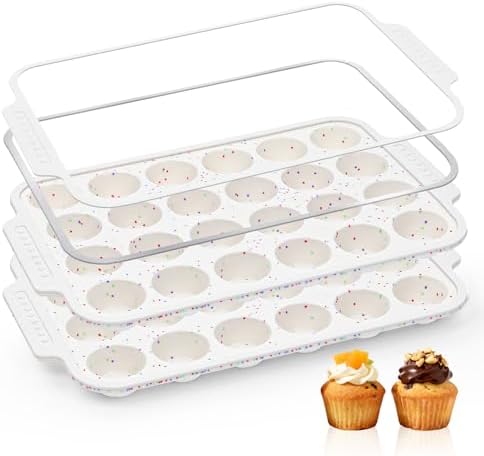 Vinino Silicone Mini Muffin Pan for Baking with Reinforced Frame, BPA Free