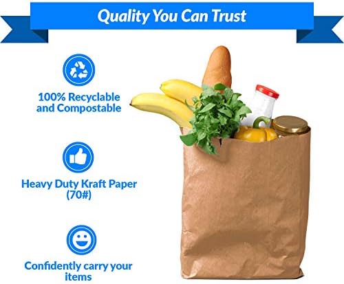 Reli. Paper Grocery Bags (125 Pcs Bulk) (12x7x17)