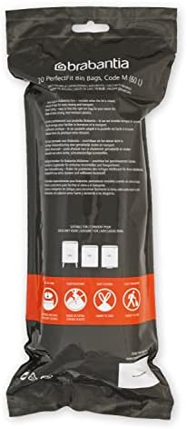 Brabantia PerfectFit Trash Bags (Size M/16 Gal) Thick Plastic Trash Can Liners with Drawstring Handles (120 Bags)