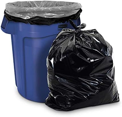 Aluf Plastics 55-60 Gallon 1.7 MIL (eq) Black Heavy Duty Trash Can Liners - 38" x 58" - Pack of 100 - For Contractor, Industrial, & Commercial