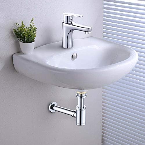 1-1/4" Bottle Trap Pop-Up Drain Stopper P-Trap Kit Chrome