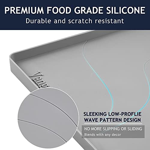 Heavy Duty Silicone Under Sink Mats for Kitchen Waterproof 40" x 22", Extra Thick Under Sink Rubber Mat Drip Tray, Raised Edge Under Sink Liner,Prevent Drips, Leaks, Spills,Grey