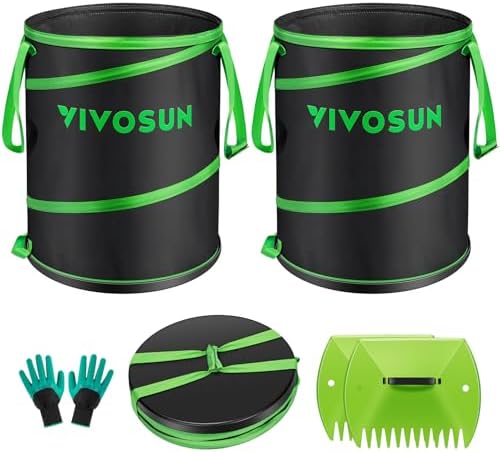 VIVOSUN 2-Pack 30-Gallon Collapsible Garden Bag, Yard Waste Containers