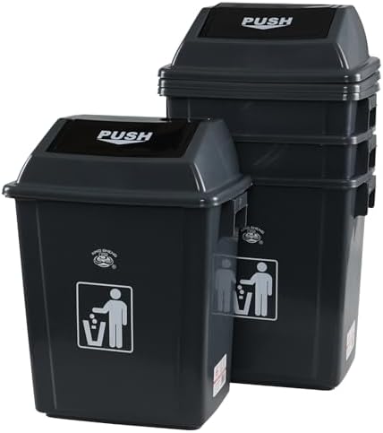 Kiddream 4 Packs 5 Gallons Swing Lid Garbage Can, Plastic Trash Can