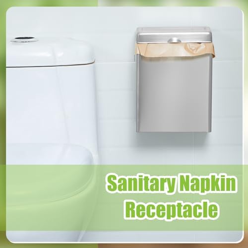 Sanitary Napkin Receptacle 100 Feminine Hygiene Liner Bag, Silver, 1 Pcs