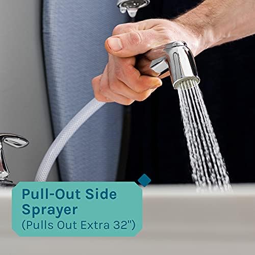 Utility Sink Laundry Tub with Gooseneck Faucet by JS Jackson Supplies, Heavy Duty Slop Sinks for Basement, Laundry Room, Garage or Shop, Large Free Standing Wash Station (Chrome Faucet)
