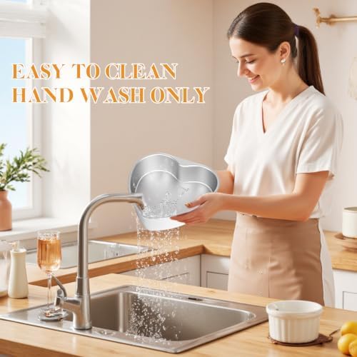 6 Inch Heart Shaped Cake Pans,2 Pack Non-stick Aluminum Heart Pan