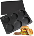 6 Cup Straight Side Jumbo English Muffin Cupcake Pan with Lid, Nonstick Hamburger Burger Bun Mold Muffin Pan for Baking Egg Sandwich Frittata Cinnamon Roll Focaccia Quiche Pancake