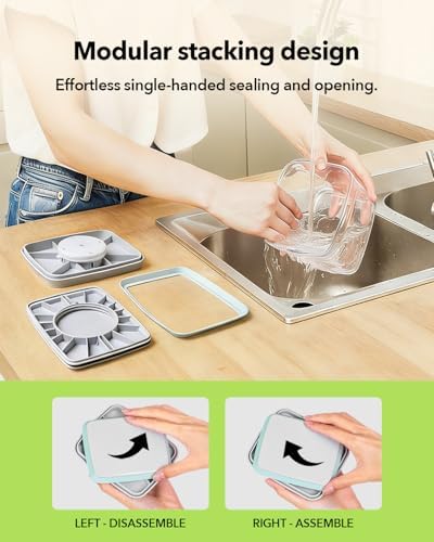 Airtight Food Storage Container with One-Touch Lid, 12-Piece Set (1.3, 2.1, 2.9, 3.6 QT* 3) Stackable Durable BPA-Free for Baking Supplies, Pasta & Systematic Bulk Organization