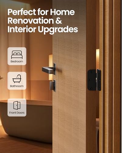 Black Door Hinges 48 Pack 3.5 Inch Rounded with 5/8" Radius Corners