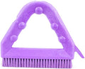 SPARTA Plastic Commercial Grout Brush, Triangle-Shaped Scrub Brush with Scraper and Two Threaded Holes for Attaching Handle (Sold Separately), 9 x 7 x 7 Inches, Purple